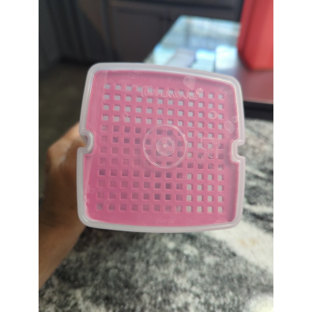 Tupperware 4.5 cup Pick A Deli Pickle Pepper Keeper Sheer & Hot Pink 1330-20 - Picture 6 of 7